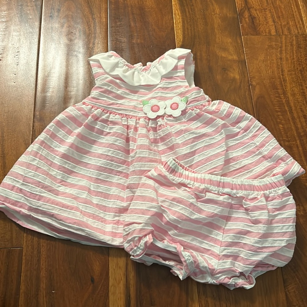 Florence Eiseman dress & bloomers, size 6 month, EUC